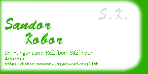 sandor kobor business card